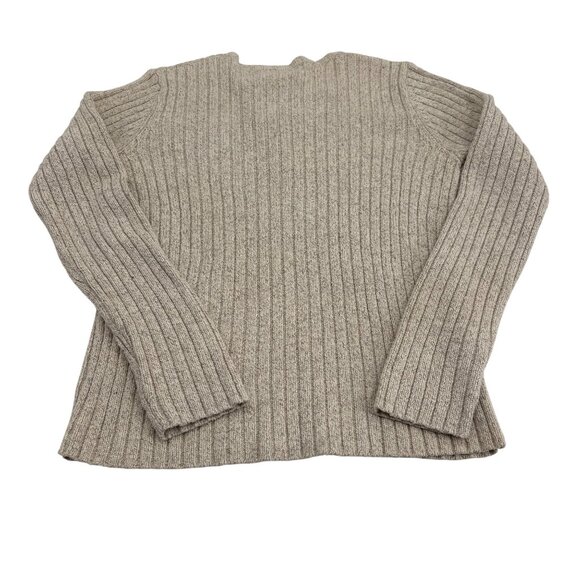 Ralph Lauren Beige Cable Knit Sweater size Medium Ribbed Pullover - Picture 4 of 5
